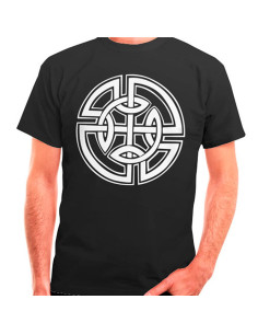 T-shirt noir avec nœuds celtiques, manches courtes