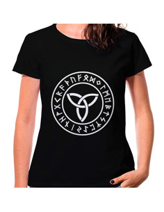 T-shirt Trisqueta Celta Noir Femme, manches courtes