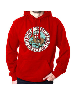 Sweat-shirt rouge Templiers avec capuche