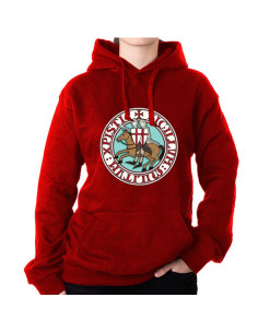 Sweat-shirt rouge Templiers avec capuche 2