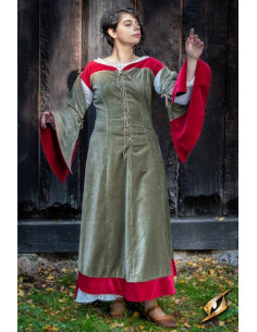 Robe médiévale Reine Isobel, couleur verte