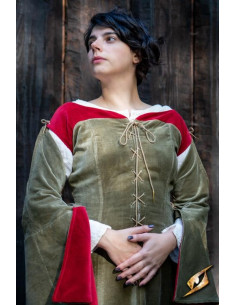 Robe médiévale Reine Isobel, couleur verte 2