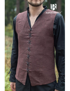 Gilet paysan médiéval Maron, couleur marron