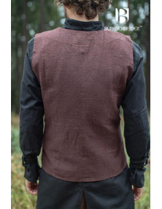 Gilet paysan médiéval Maron, couleur marron 2