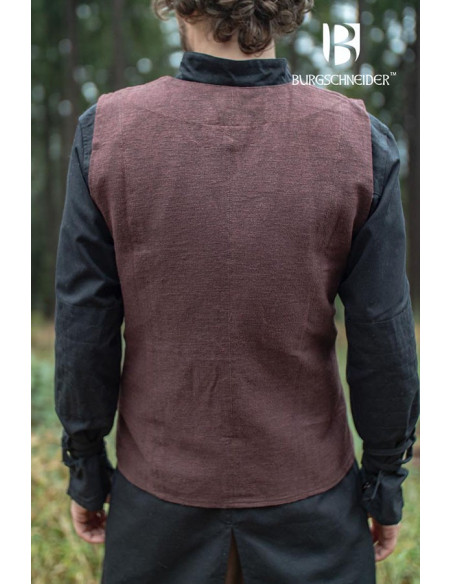 Gilet paysan médiéval Maron, couleur...