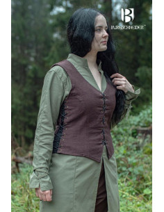 Gilet paysan médiéval marial, couleur marron