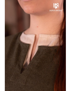 Tunique médiévale courte femme Svenja, couleur vert olive 2