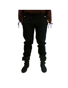 Pantalon viking en laine modèle Harald, noir