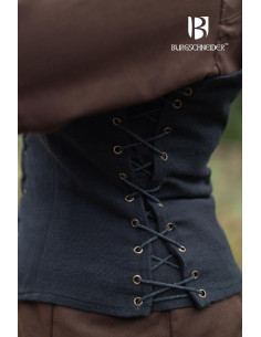 Gilet paysan médiéval marial, couleur noire 2