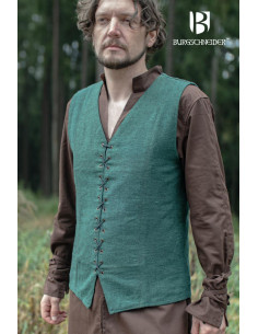 Gilet paysan médiéval Maron, couleur verte