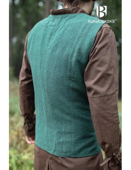 Gilet paysan médiéval Maron, couleur...