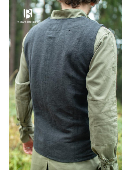 Gilet paysan médiéval Maron, couleur...