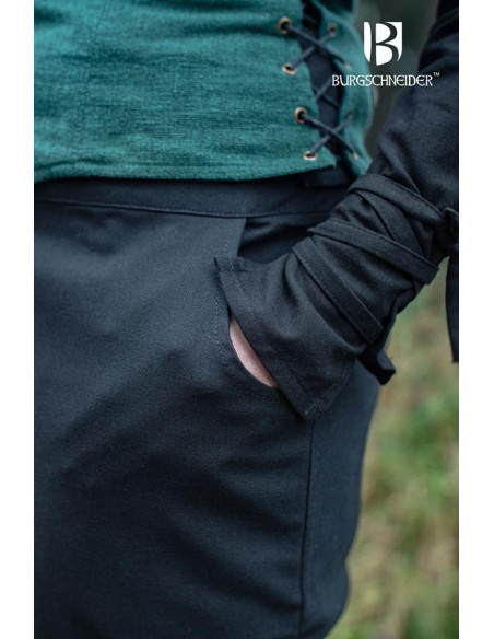 Pantalon médiéval Kerga, coton noir