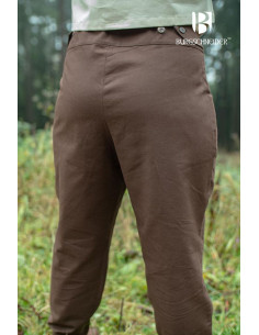 Pantalon médiéval Kerga, coton marron 2