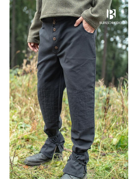 Pantalon médiéval Kergon, coton noir