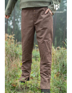 Pantalon médiéval Kergon, coton marron