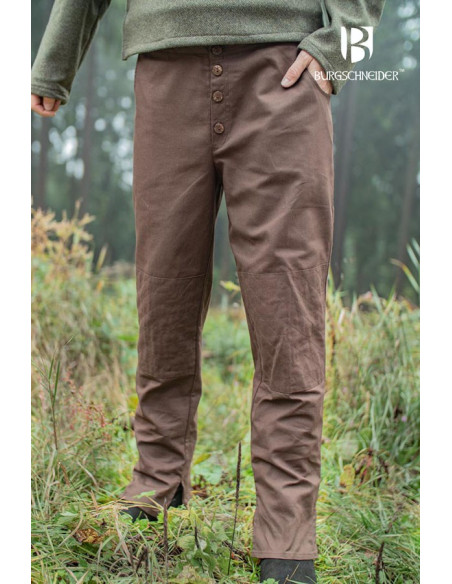 Pantalon médiéval Kergon, coton marron