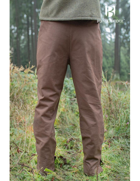 Pantalon médiéval Kergon, coton marron