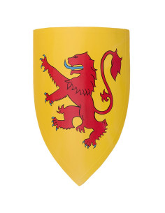 Bouclier médiéval Robert Ier d'Ecosse, bois peint