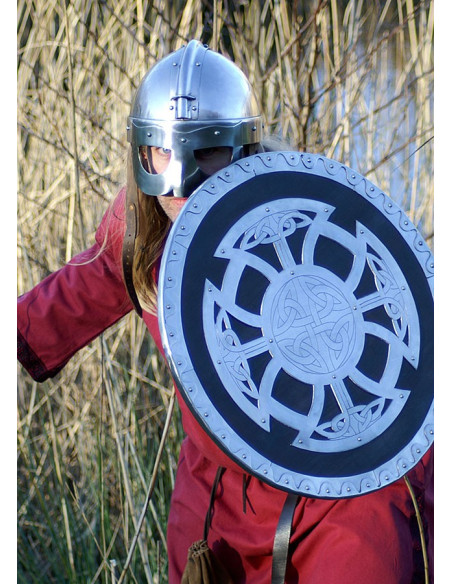 Bouclier viking en bois et acier