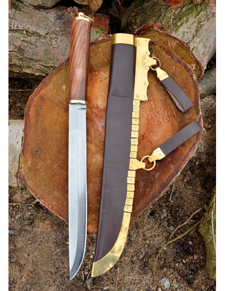 Couteau Viking Seax avec étui en cuir