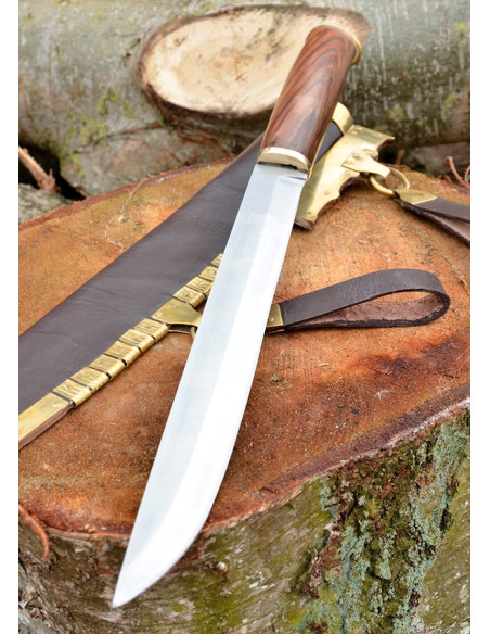 Couteau Viking Seax avec étui en cuir