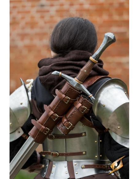 Double tahalí pour le dos en cuir...