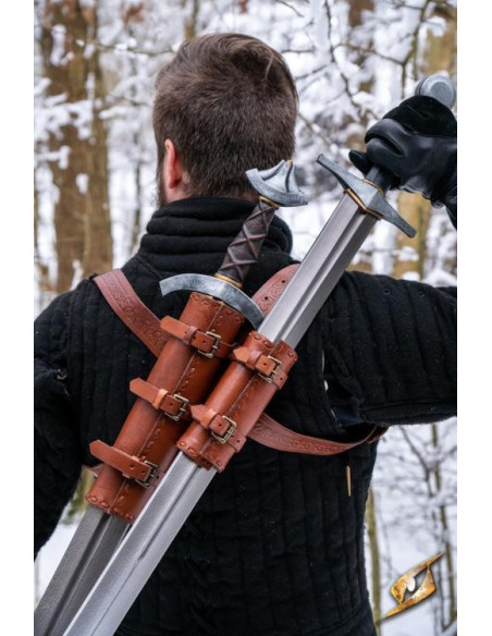 Double tahalí pour le dos en cuir...