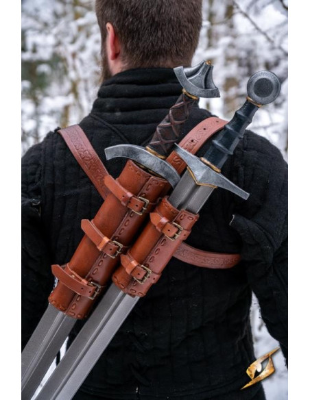 Double tahalí pour le dos en cuir...