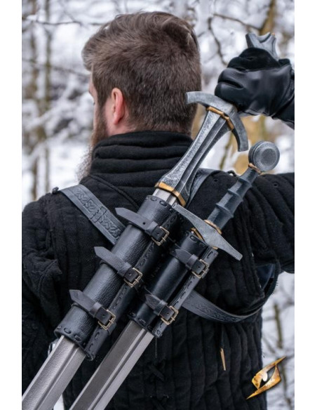 Tahalí double pour le dos en noir