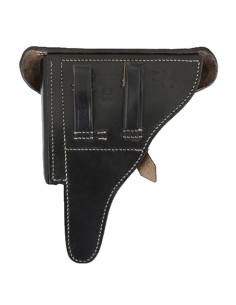 Holster pour pistolet allemand WWII P08, cuir noir 2