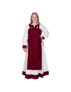 Tablier viking Tina en coton, couleur vin rouge