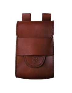 Sac ceinture médiéval en cuir
