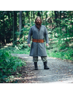 Tunique viking ouverte en laine modèle Balder, gris