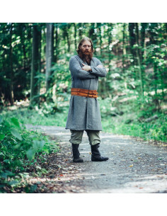 Tunique viking ouverte en laine modèle Balder, gris 2