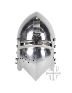 Bassin en acier médiéval fonctionnel avec visière...