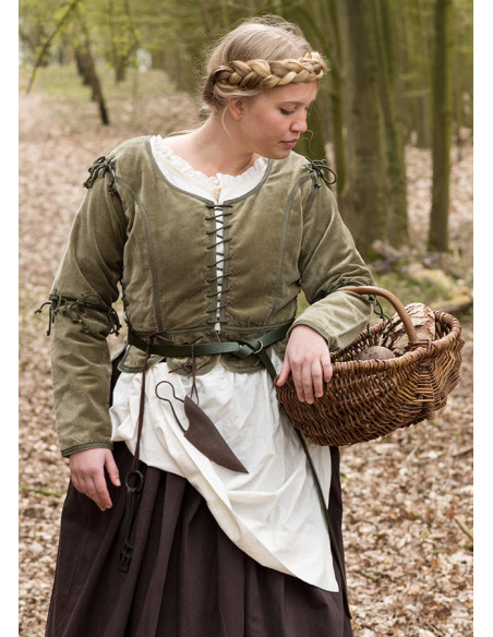 Veste médiévale Griselda en daim,...