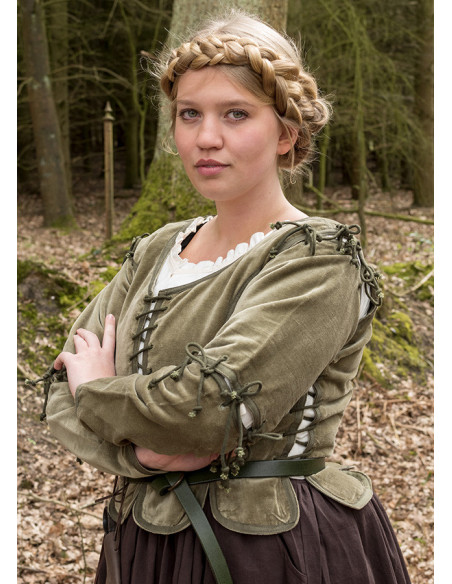 Veste médiévale Griselda en daim,...