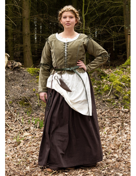 Veste médiévale Griselda en daim,...