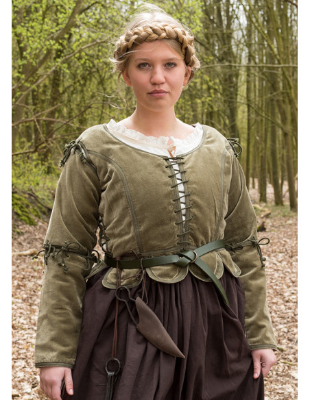 Veste médiévale Griselda en daim,...