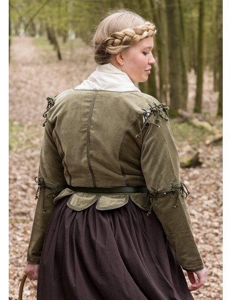 Veste médiévale Griselda en daim,...