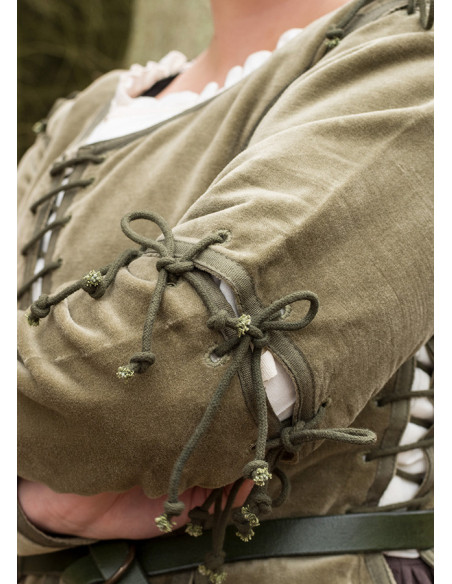 Veste médiévale Griselda en daim,...