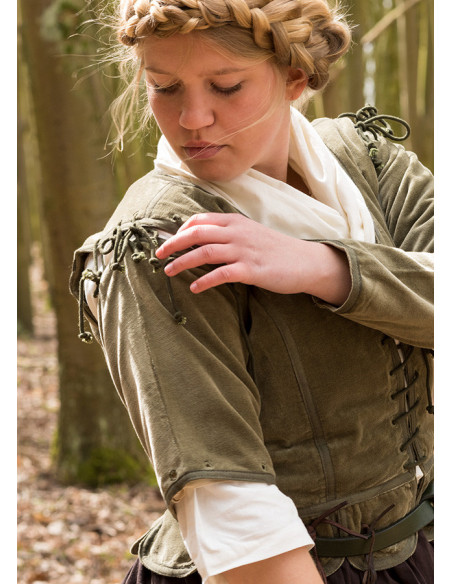 Veste médiévale Griselda en daim,...