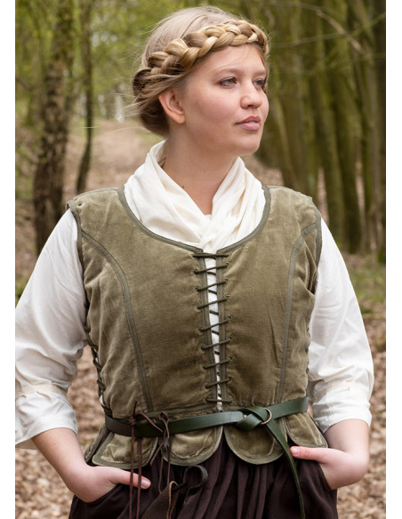 Veste médiévale Griselda en daim,...