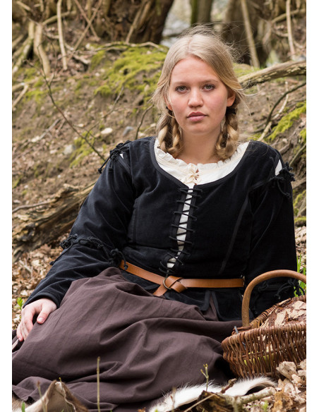 Veste médiévale Griselda en Daim,...