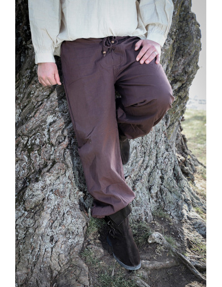 Pantalon médiéval Gerold, couleur marron