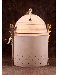 Lanterne-lanterne romaine en laiton et cuir naturel,... 2