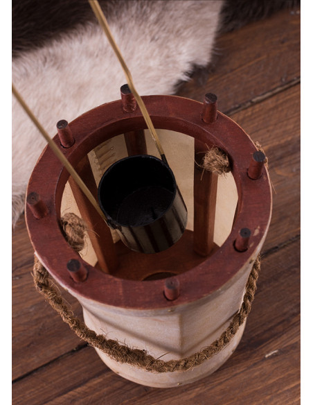 Lanterne-lanterne médiévale en bois...