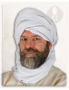 Turban arabe Masud blanc authentique