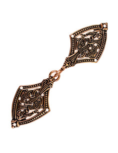 Broche fermeture cape viking finition laiton Borre